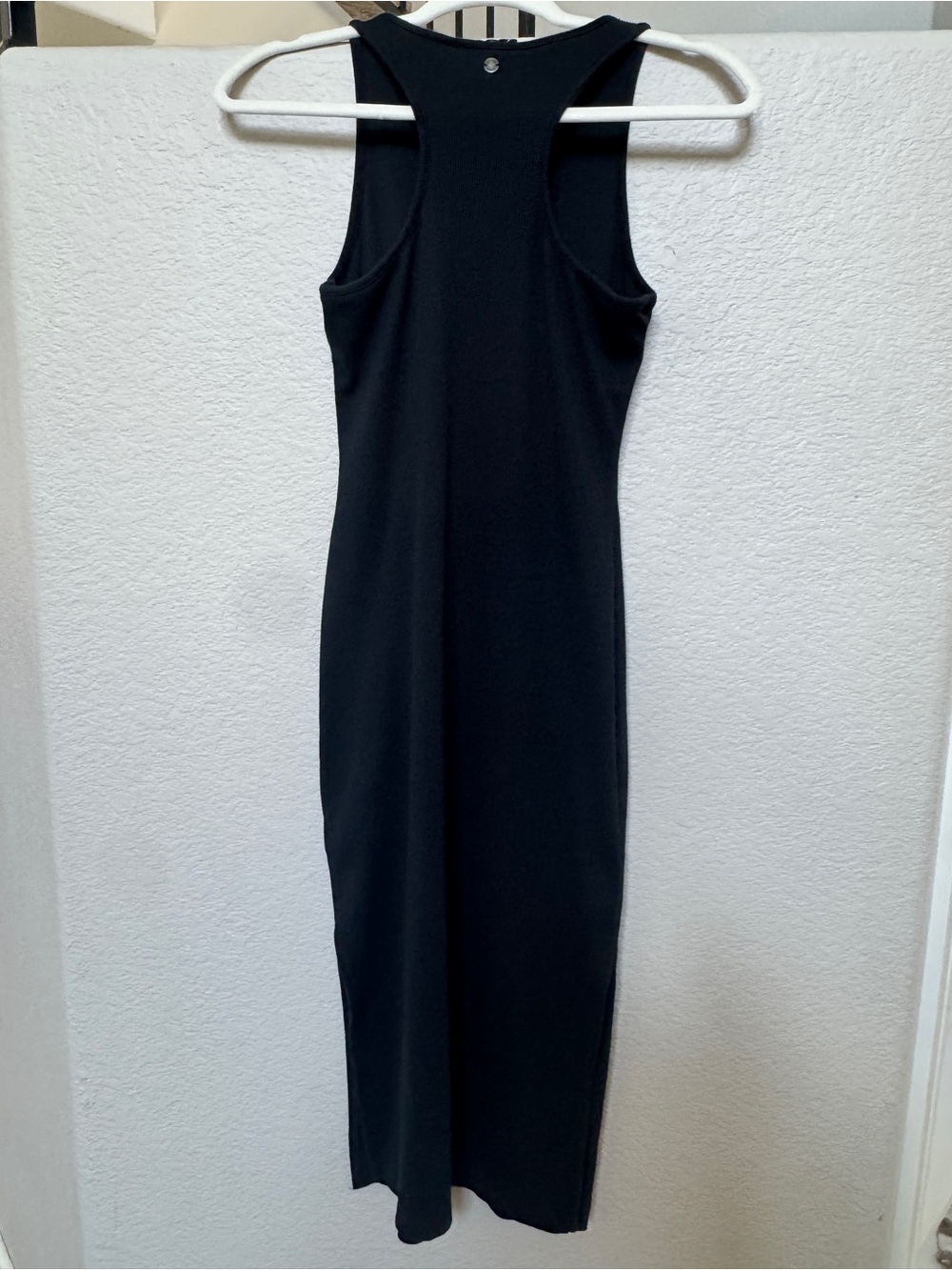 Roxy Black Ribbed Racerback Henley Midi Dress Side Slit XS - Picture 3 of 11